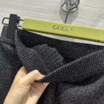 Gucci GG Women Rib Stitch Viscose Lamé Skirt Interlocking G Slip Lining Elastic Waist - Image 8