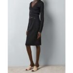 Gucci GG Women Rib Stitch Viscose Lamé Skirt Interlocking G Slip Lining Elastic Waist - Image 12