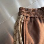 Gucci Men Cotton Jersey Sweatpants Brown Light GG Canvas Elastic Cuffs Relaxed Fit - Image 5