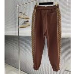 Gucci Men Cotton Jersey Sweatpants Brown Light GG Canvas Elastic Cuffs Relaxed Fit - Image 3