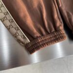 Gucci Men Cotton Jersey Sweatpants Brown Light GG Canvas Elastic Cuffs Relaxed Fit - Image 9