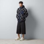 Gucci Men GG Fuzzy Fabric Jacquard Jacket Fixed Hood Drawstring Long Sleeves Front Patch Pocket - Image 13