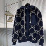 Gucci Women GG Fuzzy Fabric Jacquard Jacket Fixed Hood Drawstring Long Sleeves Front Patch Pocket - immagine 2