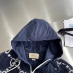 Gucci Women GG Fuzzy Fabric Jacquard Jacket Fixed Hood Drawstring Long Sleeves Front Patch Pocket - immagine 5