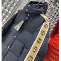 Gucci Men GG Jacquard Nylon Quilted Coat Down Goose Feather Black Knit Rib Nylon Lining (1)