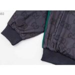 Gucci Men GG Jumbo GG Zip Jacket Web Dark Grey Neoprene Canvas Raglan Sleeves - immagine 5
