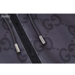 Gucci Men GG Jumbo GG Zip Jacket Web Dark Grey Neoprene Canvas Raglan Sleeves - immagine 8