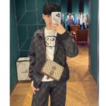 Gucci Men GG Jumbo GG Zip Jacket Web Dark Grey Neoprene Canvas Raglan Sleeves - immagine 11