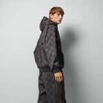 Gucci Men GG Jumbo GG Zip Jacket Web Dark Grey Neoprene Canvas Raglan Sleeves - immagine 15