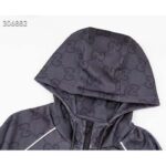 Gucci Men GG Jumbo GG Zip Jacket Web Dark Grey Neoprene Canvas Raglan Sleeves - immagine 4