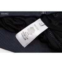 Gucci Men GG Jumbo GG Zip Jacket Web Dark Grey Neoprene Canvas Raglan Sleeves (7)