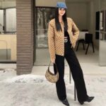 Gucci Women GG Reversible Denim Jacket Camel Ebony GG Canvas Reversible Collarless Dropped Shoulder - Bild 12