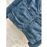 Gucci Men GG Reversible Denim Jacket Camel Ebony GG Canvas Reversible Collarless Dropped Shoulder - Image 5