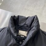 Gucci Women GG Water Repellant Down Jacket Black Water Nylon Satin Zip Front Zip Pockets – Bild 6