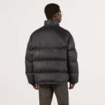 Gucci Men GG Water Repellant Down Jacket Black Water Nylon Satin Zip Front Zip Pockets - Image 15