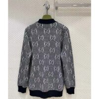 Gucci Men GG Wool Jacquard Cardigan Grey V-Neck Long Sleeves Front Pockets (3)