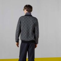 Gucci Men GG Wool Jacquard Cardigan Grey V-Neck Long Sleeves Front Pockets (3)