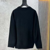 Gucci Men GG Wool Sweater Gucci Intarsia Black Ivory Knit Crewneck Long Sleeves (9)