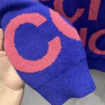 Gucci Men GG Wool Sweater Gucci Intarsia Blue Crewneck Dropped Shoulder - immagine 9