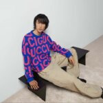 Gucci Men GG Wool Sweater Gucci Intarsia Blue Crewneck Dropped Shoulder - immagine 11