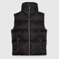 Gucci Men Jumbo GG Canvas Vest Padding Front Pockets Zip Closure Hood Zip Pocket (2)