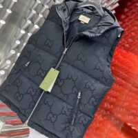 Gucci Men Jumbo GG Canvas Vest Padding Front Pockets Zip Closure Hood Zip Pocket (2)