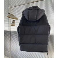 Gucci Men Nylon Down Jacket GG Iserts Black Canvas High Neck Velcro Cuffs Zip Closure (1)