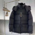 Gucci Men Nylon Down Jacket GG Iserts Black Canvas High Neck Velcro Cuffs Zip Closure - immagine 2