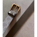 Gucci Unisex GG Belt Interlocking G Detail Grey Black GG Supreme Square Buckle - Image 4