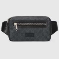 Gucci Unisex GG Black Belt Bag Black Grey Soft GG Supreme Front Zipper Pocket (3)