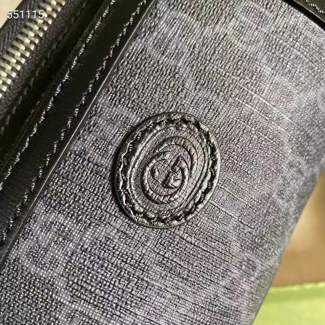 Gucci Unisex GG Black Belt Bag Black Grey Soft GG Supreme Front Zipper Pocket (4)