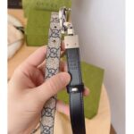 Gucci Unisex GG Marmont Reversible Thin Belt Beige Ebony GG Supreme Canvas Double G Buckle - Image 10