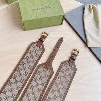 Gucci Unisex GG Marmont Wide Belt Beige Ebony GG Supreme Canvas Double G (9)