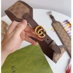 Gucci Unisex GG Marmont Wide Belt Beige Ebony GG Supreme Canvas Double G - Bild 5