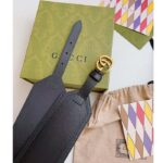 Gucci Unisex GG Marmont Wide Belt Black Leather Double G 6.9 CM Width - Imagen 9