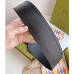Gucci Unisex GG Marmont Wide Belt Black Leather Double G 6.9 CM Width - Imagen 6