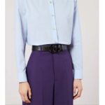 Gucci Unisex GG Marmont Wide Belt Black Leather Double G Buckle 3.8 CM Width - Image 10