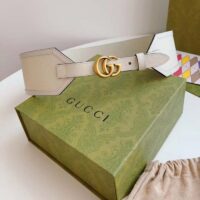 Gucci Unisex GG Marmont Wide Belt White Leather Double G 6.9 CM Width (5)