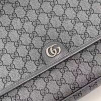 Gucci Unisex GG Ophidia Medium Messenger Bag Grey Black Supreme Tender Canvas Double G (7)