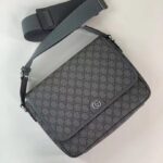 Gucci Unisex GG Ophidia Medium Messenger Bag Grey Black Supreme Tender Canvas Double G – Bild 5