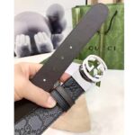 Gucci Unisex GG Reversible Gucci Signature Belt Black Leather Reverses To Brown Leather - Image 6