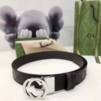 Gucci Unisex GG Reversible Gucci Signature Belt Black Leather Reverses To Brown Leather (9)