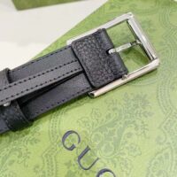 Gucci Unisex GG Rubber-Effect Leather Black Square Buckle 3.3 CM Width (8)