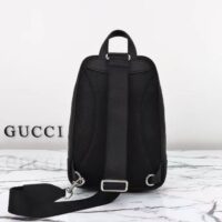 Gucci Unisex Jumbo GG Crossbody Bag Black Leather Padded Mesh Back (4)