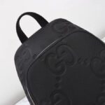 Gucci Unisex Jumbo GG Crossbody Bag Black Leather Padded Mesh Back – Image 9