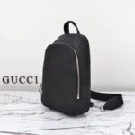 Gucci Unisex Jumbo GG Crossbody Bag Black Leather Padded Mesh Back – Image 7