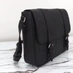 Gucci Unisex Jumbo GG Medium Messenger Bag Black Leather Cotton Linen Lining – Image 5