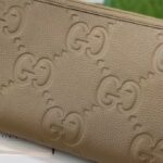 Gucci Unisex Jumbo GG Pouch Dark Green Jumbo GG Leather Zip Closure - Image 6