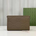 Gucci Unisex Jumbo GG Pouch Dark Green Jumbo GG Leather Zip Closure - Image 2