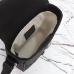 Gucci Unisex Jumbo GG Small Messenger Bag Black Leather Cotton Linen Lining - Image 10